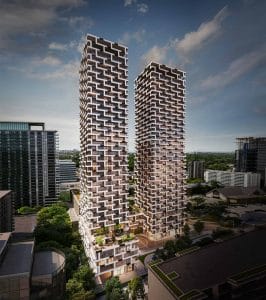 65 Broadway Condos - Bird's Eye View - Exterior Render