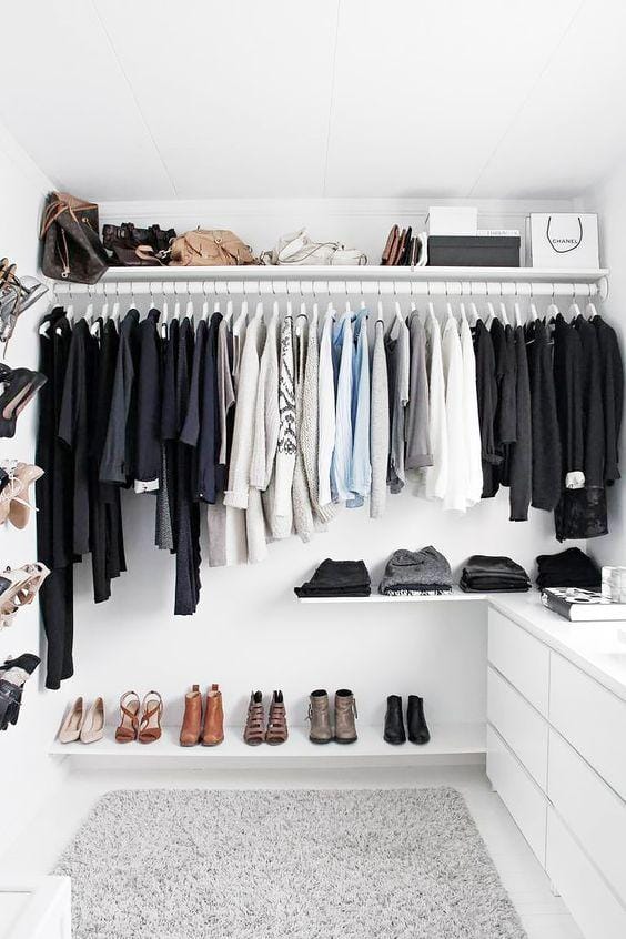 A wardrobe to inspire small room organization ideas