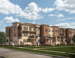 The Brownstones at Westown - Street Level View - Exterior Render