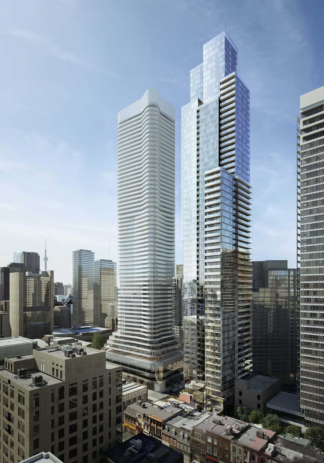 10 Wellesley West Condos - Bird's Eye View - Exterior Render