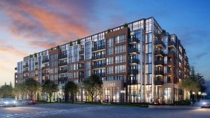 South District Condos - Street Level View - Exterior Render